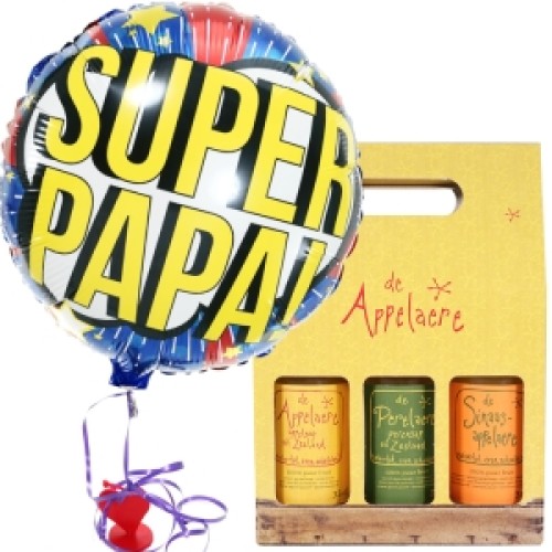 Helium balloon + Giftbox juices (Fathers Day balloon + 3 bottles of Pure 100% juices in a gift box)